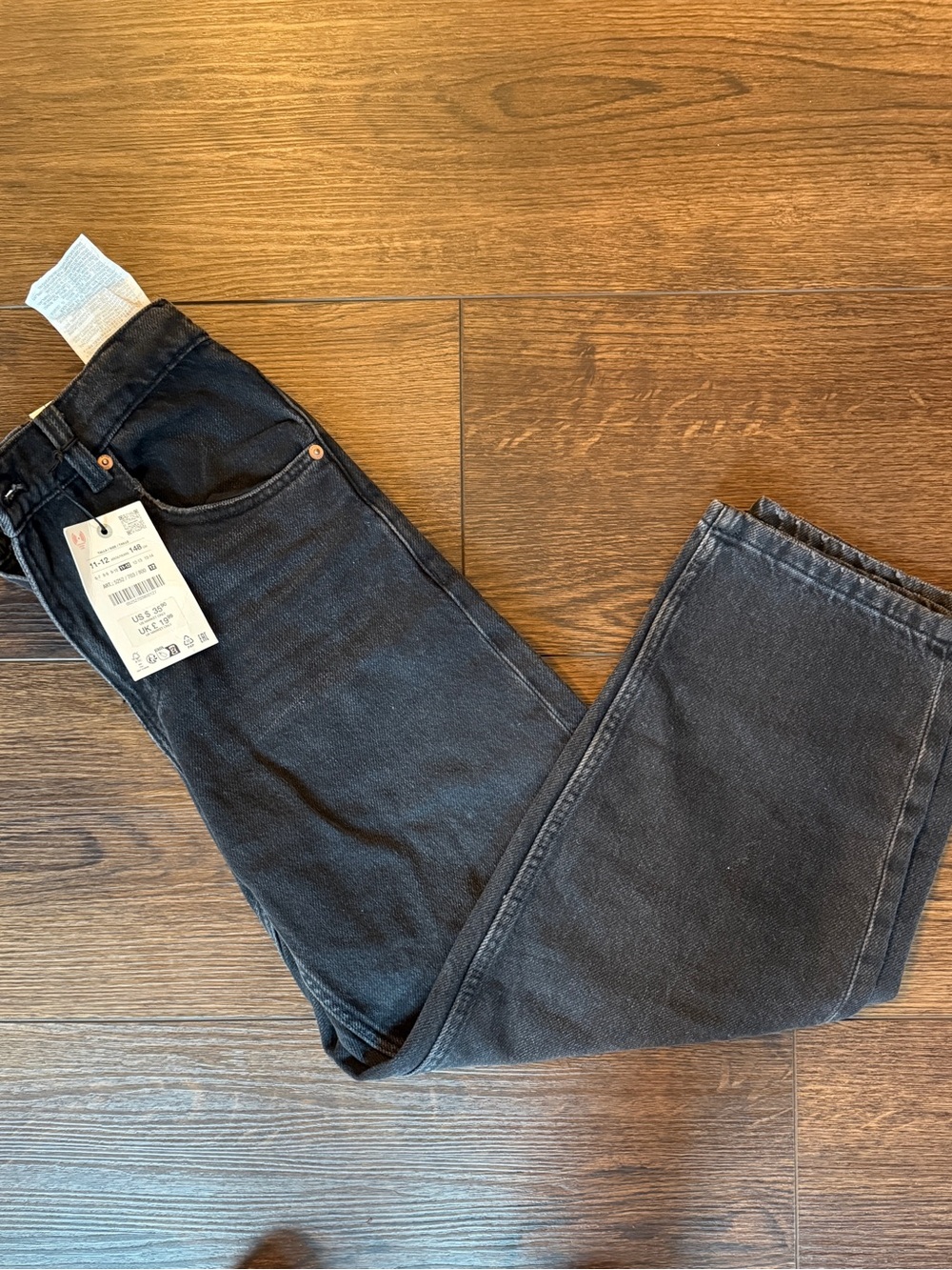 Zara Kids Black Denim Jeans Sz 11/12